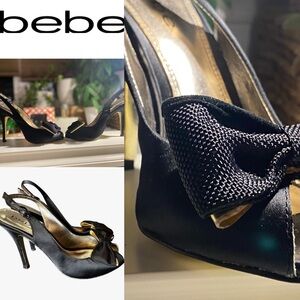 bebe Bowtie Party Heels Size 7.5